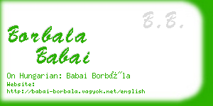 borbala babai business card